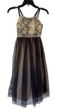 Speechless Navy Blue Sleeveless Jeweled Tulle Skirt Dress Kids Sz 10